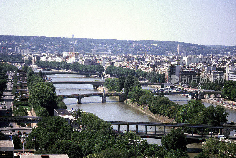 Paris' River Seine viewed from the Eiffel Tower